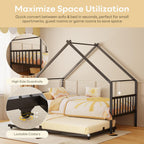 LIKIMIO Twin Daybed with Trundle, Lockable Casters, Black