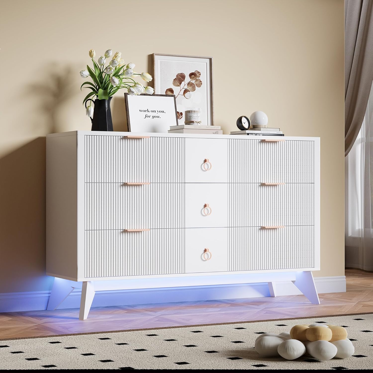 LIKIMIO Walnut 9-Drawers Dresser (55")