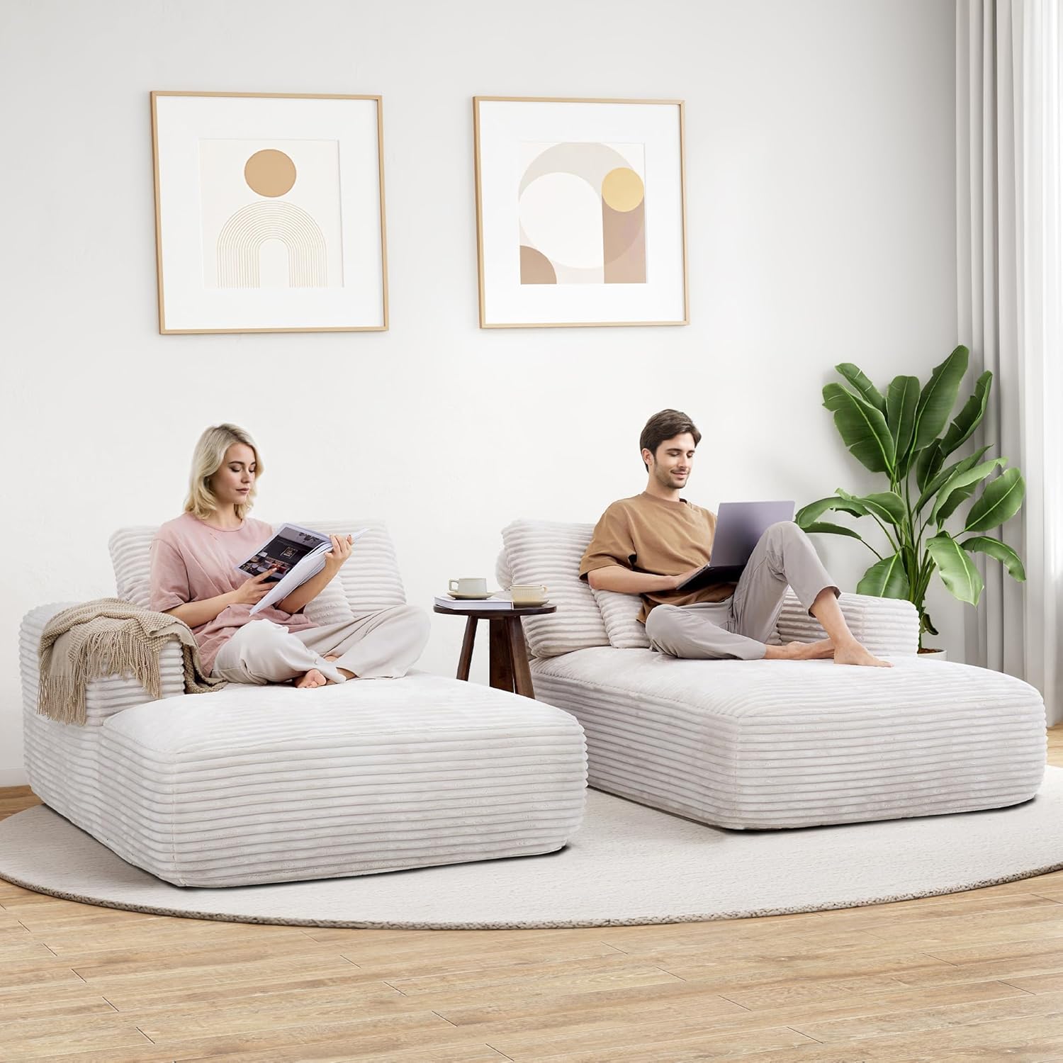 LIKIMIO 93”  Cloud Corduroy Sofa Bed