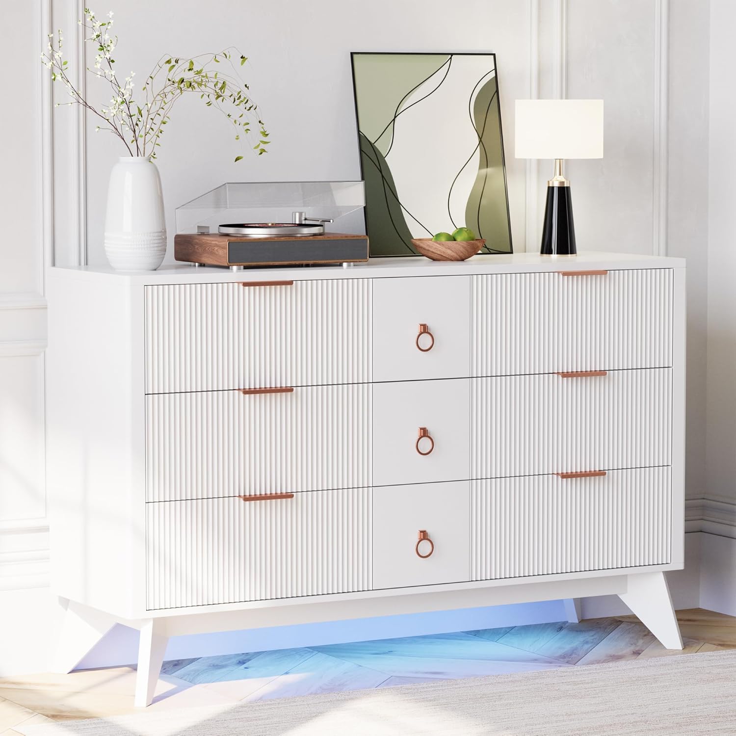 LIKIMIO Walnut 9-Drawers Dresser (55")