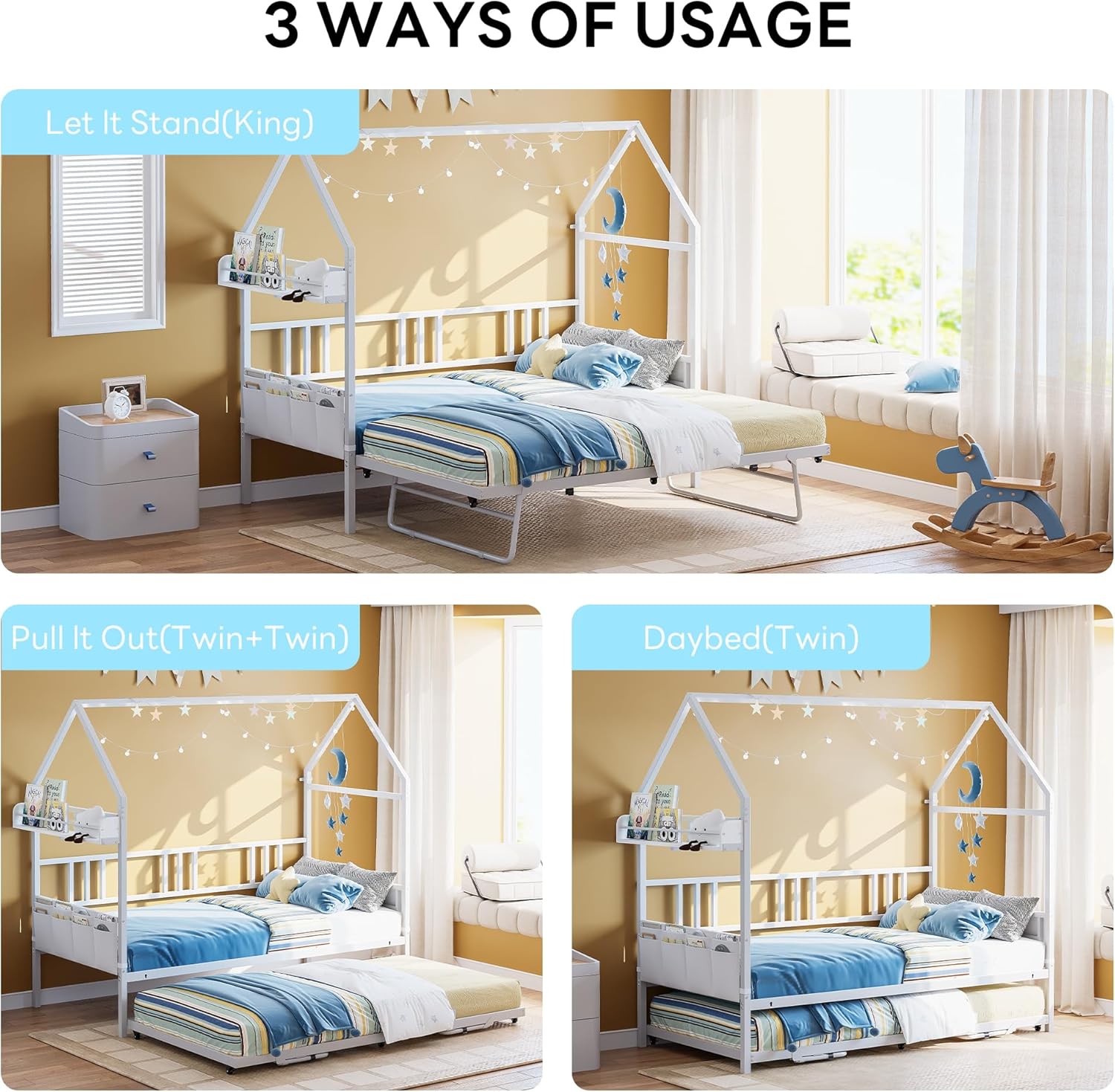 LIKIMIO Daybed with Pop Up Trundle