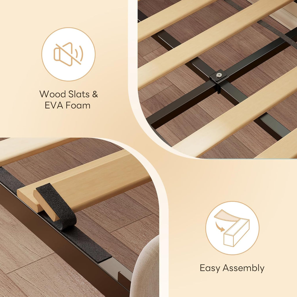 LIKIMIO Premium Modern Upholstered Corner Bed