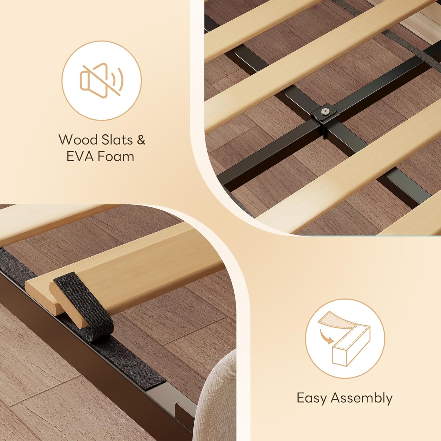 LIKIMIO Premium Modern Upholstered Corner Bed