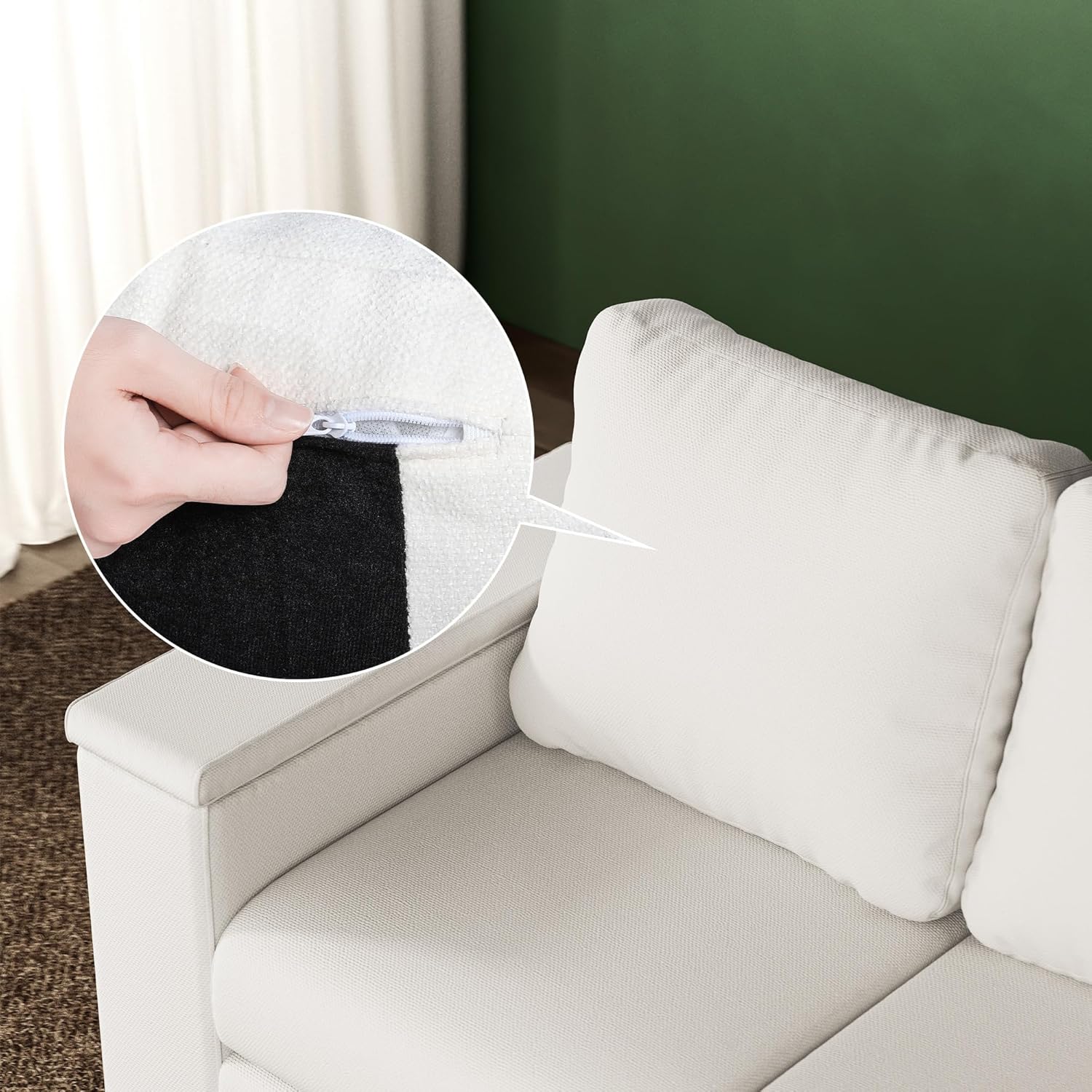 LIKIMIO Storage Wide Armrest Sofa