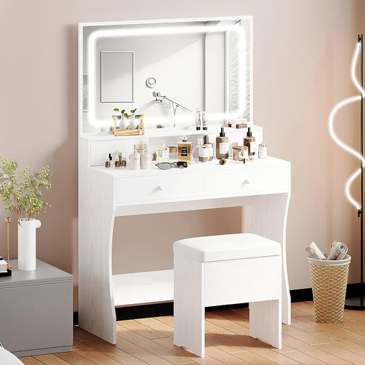 LED Makeup Vanity Set with 4 Drawers