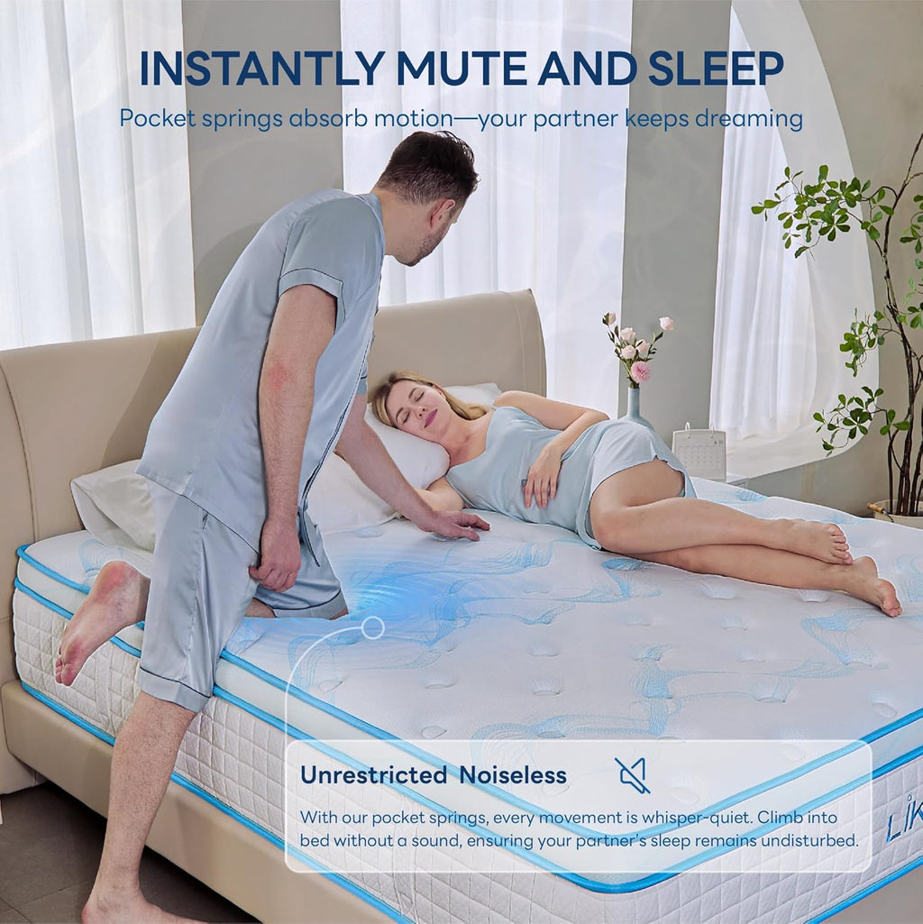 LIKIMIO 12 Inch Gel Memory Foam mattrerss, Oeko-TEX, CertiPUR-US