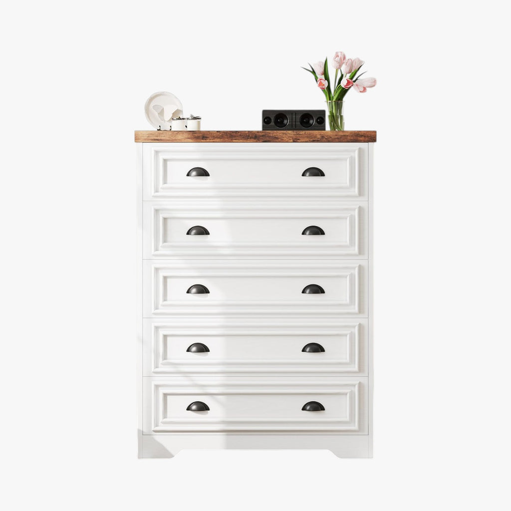 LIKIMIO 5-Drawer 43" Tall Dresser with Built-in Charging Station