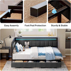 LIKIMIO Leather Corner Bed