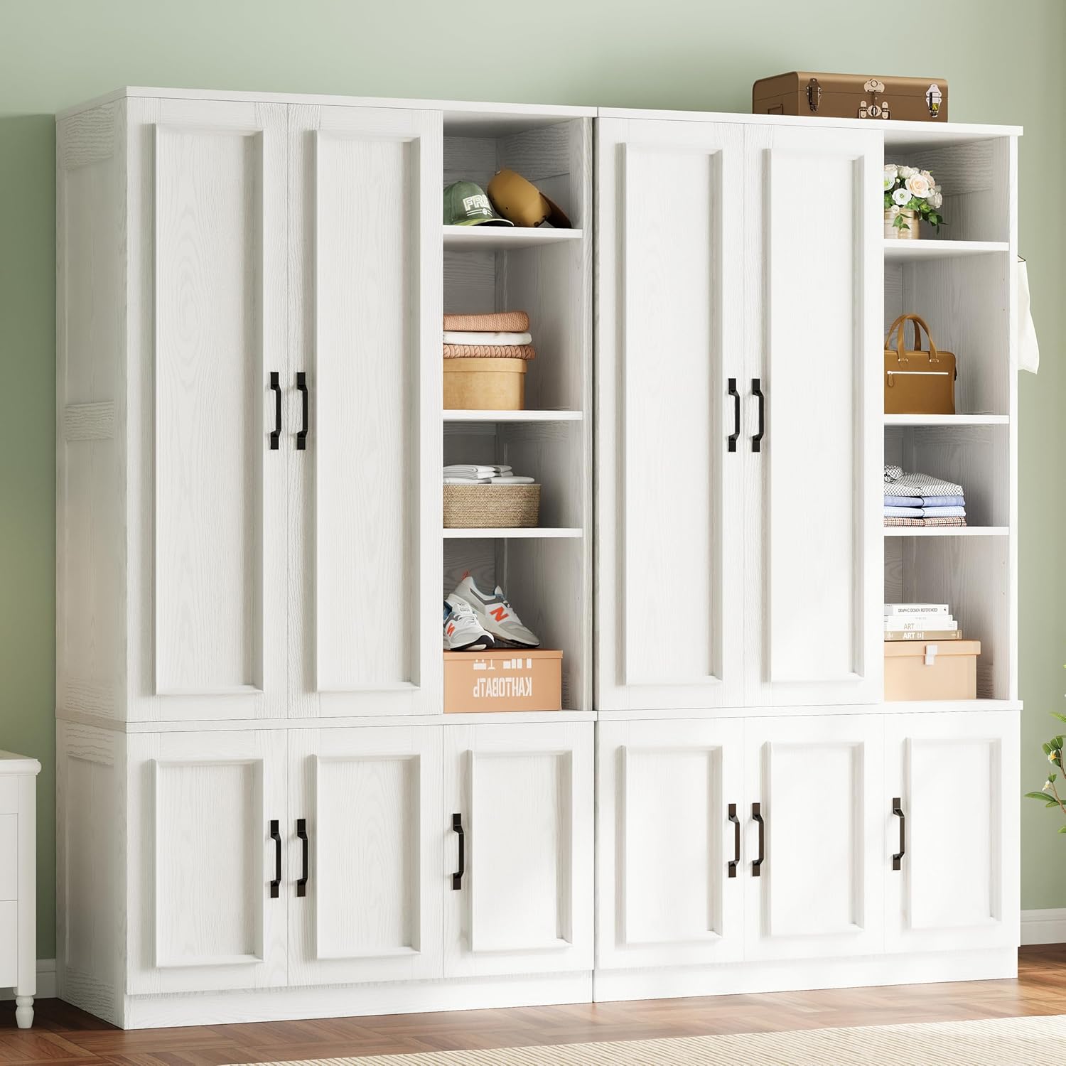 LIKIMIO Armoire Wooden Wardrobe Closet (70")