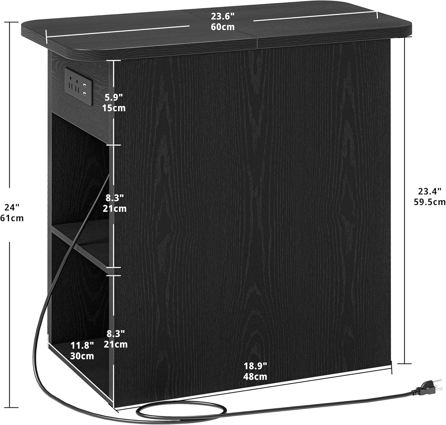 LIKIMIO Flip-Top Storage Side Table