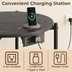 LIKIMIO 2-Tier Round End Table （23.6”）