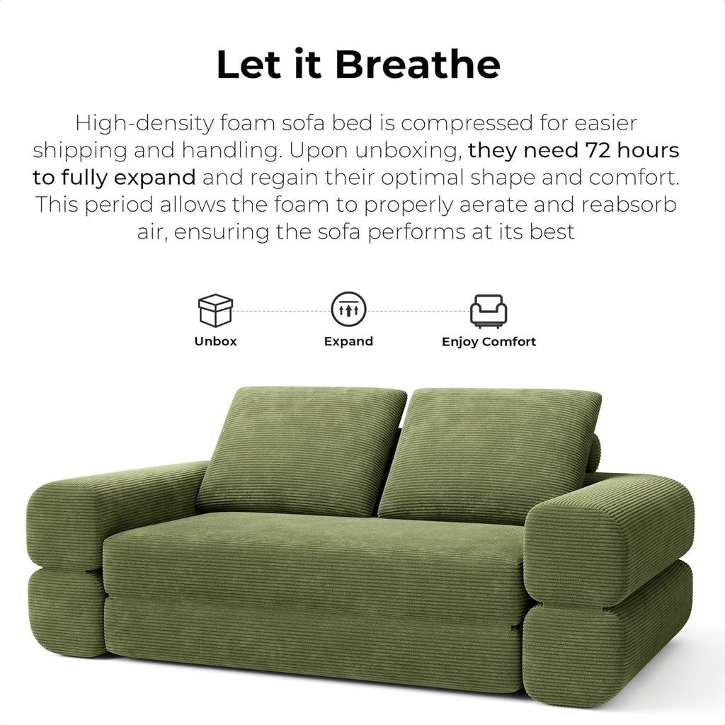 LIKIMIO 3-in-1 Convertible Sofa Bed & Foldable Mattress