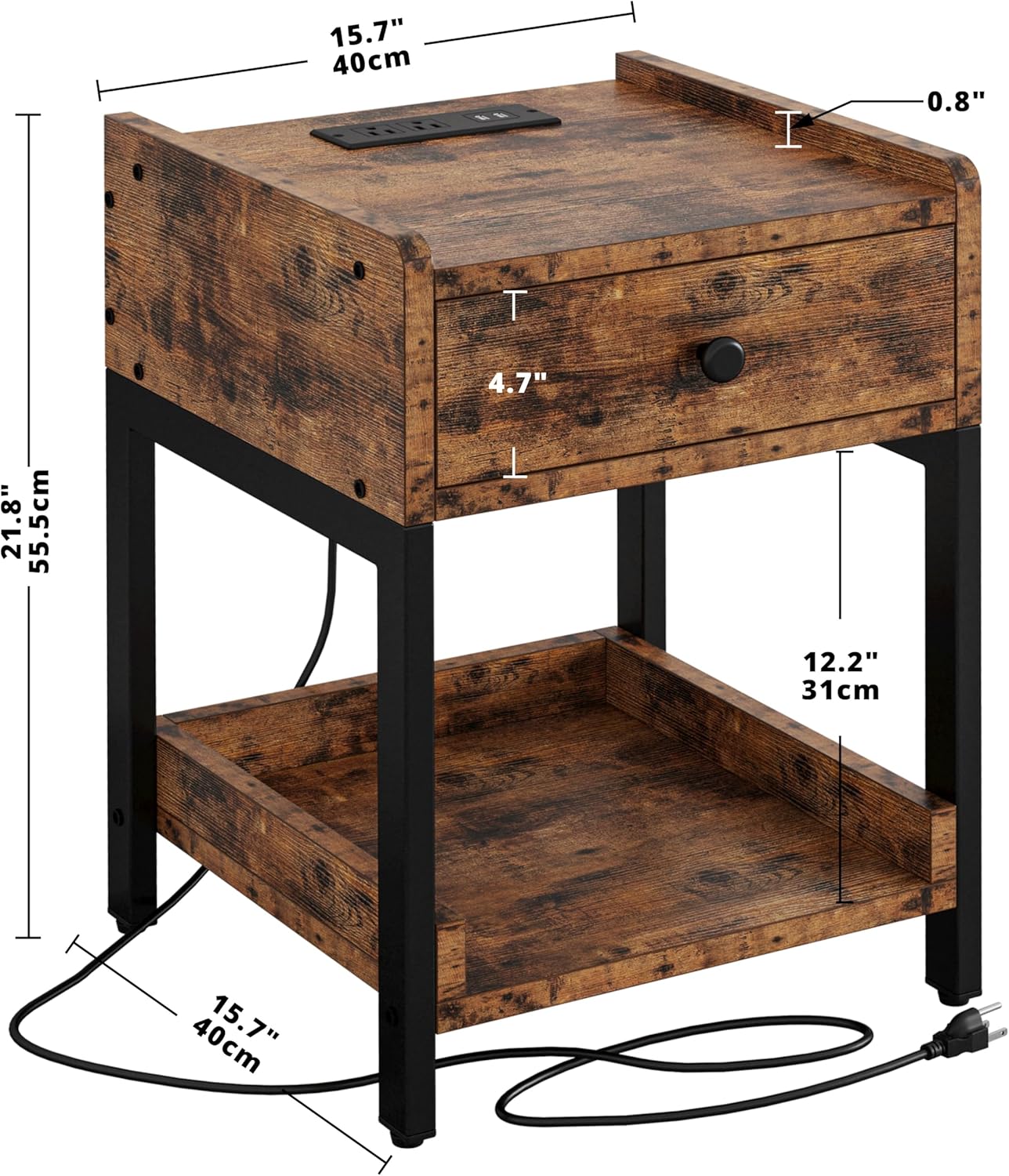 LIKIMIO Retro Charging Nightstand