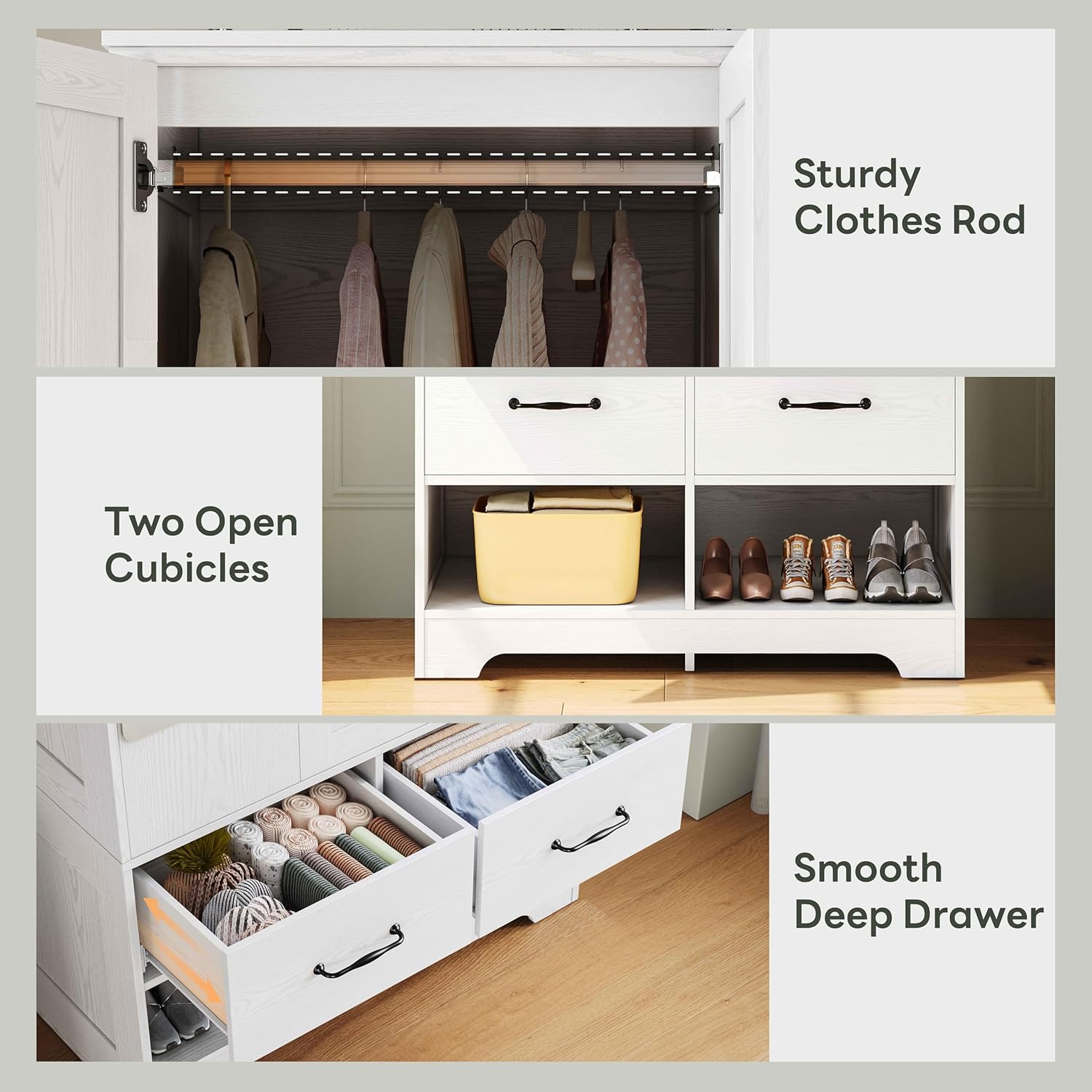 LIKIMIO Semi-mirror Storage Closet（70.35“）