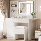 LIKIMIO 54.9” Lighted Make Up Vanity Set