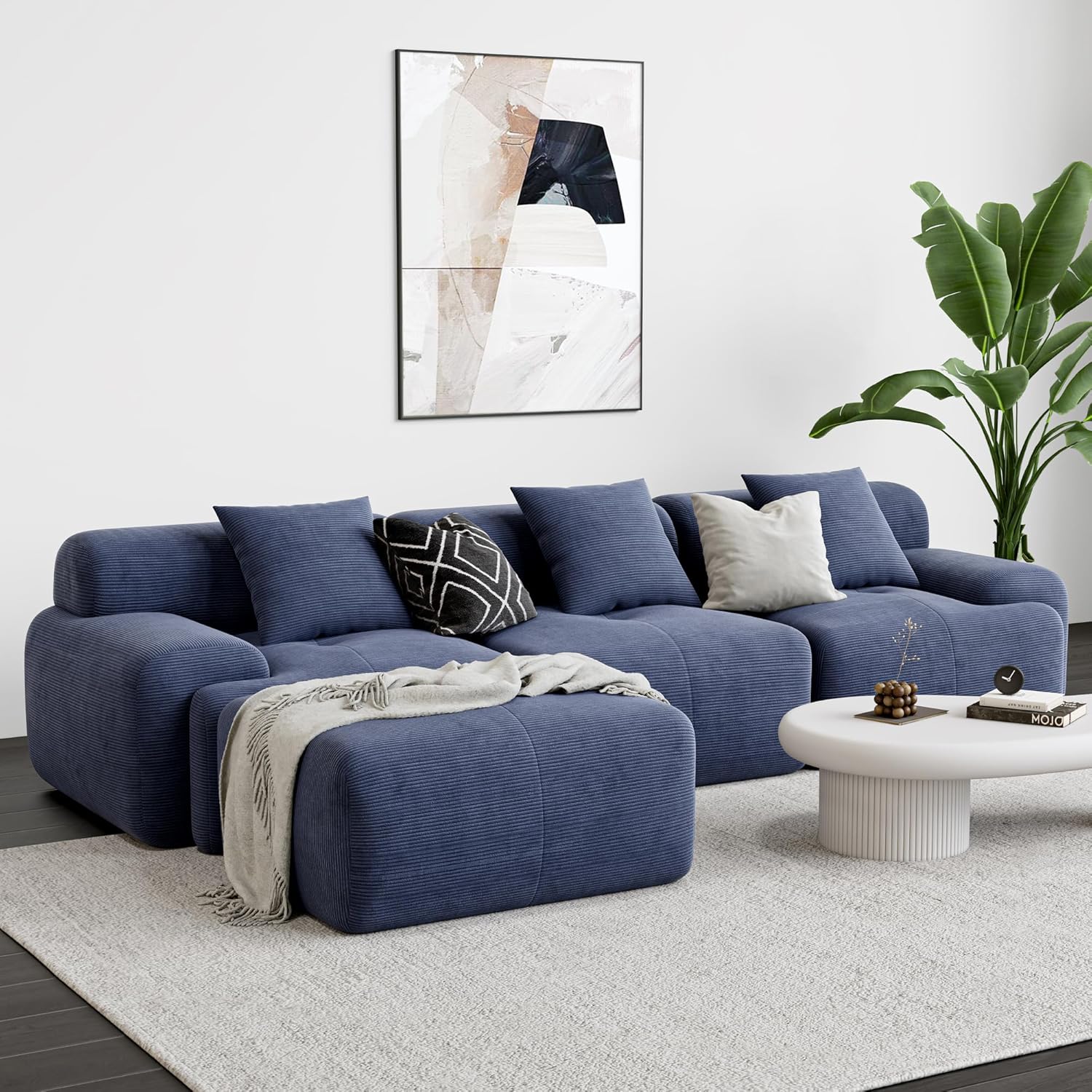 LIKIMIO 118" L-Shape Modern Modular Sofa