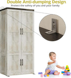 LIKIMIO Farmhouse Wardrobe Closet（70.9”）