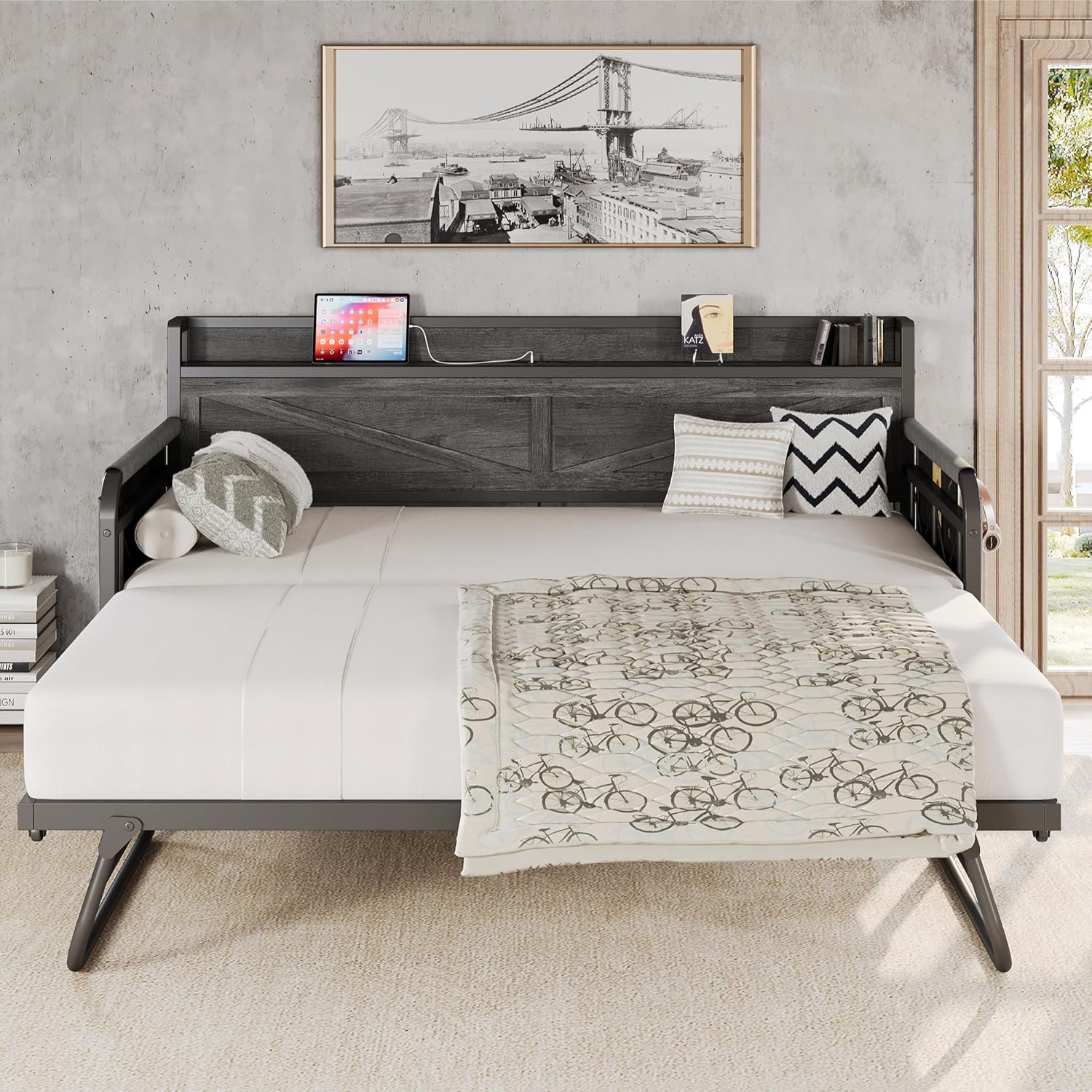 LIKIMIO Trundle Sofa Bed Frame