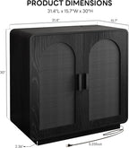 LIKIMIO Rattan Storage Cabinet with with 2 Doors and Adjustable Shelves for Kitchen, Black
