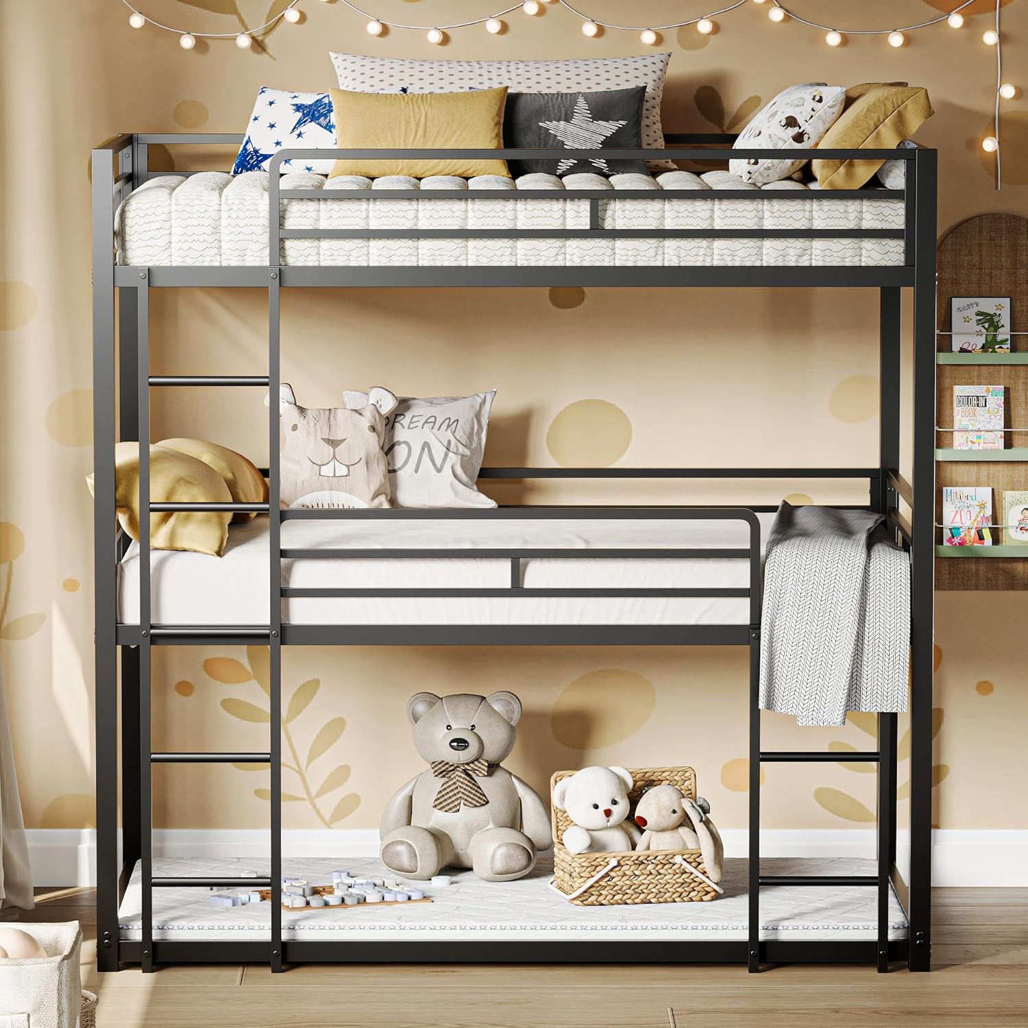LIKIMIO Metal Dormitory Bed Frame（3-Tier）
