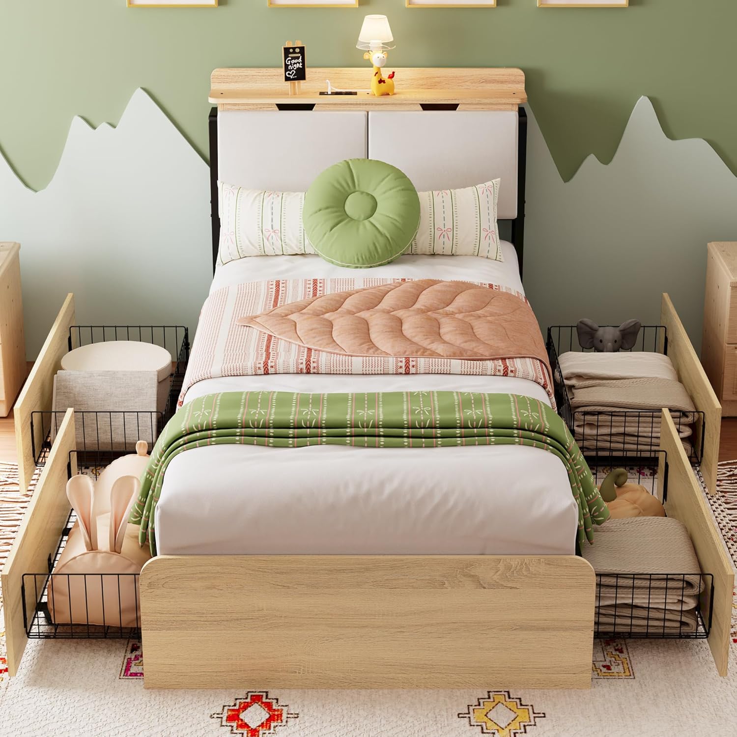 LIKIMIO Camas Hidden Storage Bed Frame