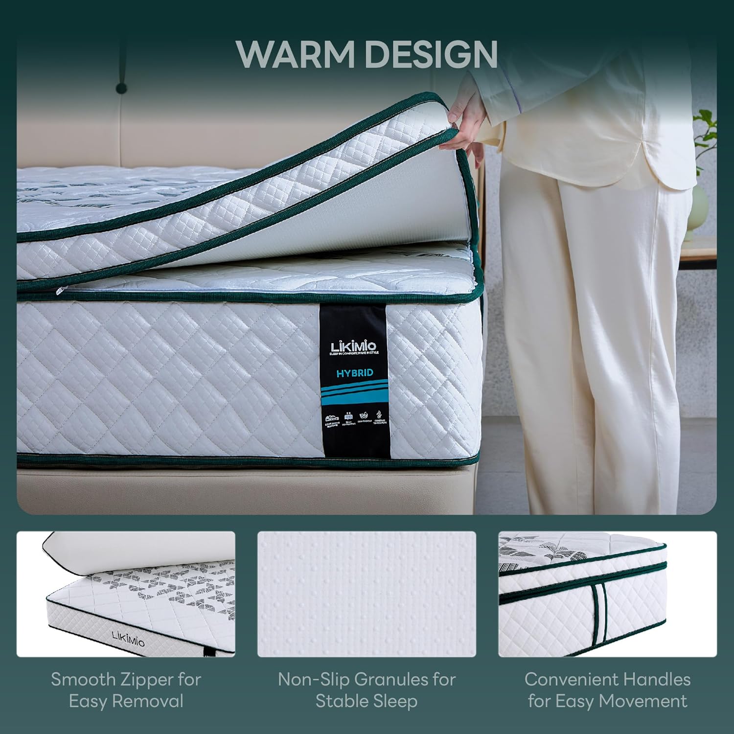 LIKIMIO Cooling Gel Memory Foam Blend Mattress - Oeko-TEX Certified