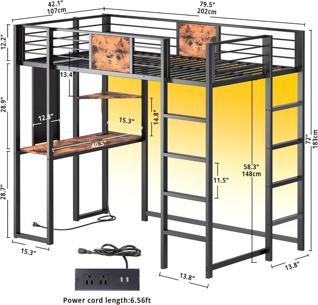LIKIMIO Loft Bunk Bed Frame