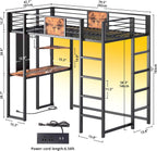 LIKIMIO Loft Bunk Bed Frame