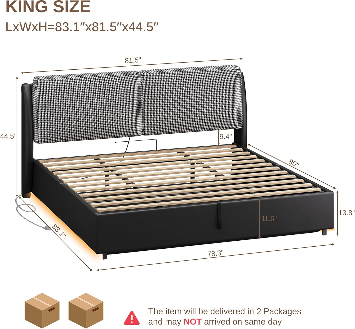 LIKIMIO Lift Up Storage Bed
