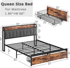 LIKIMIO Charging Storage Bed Frame