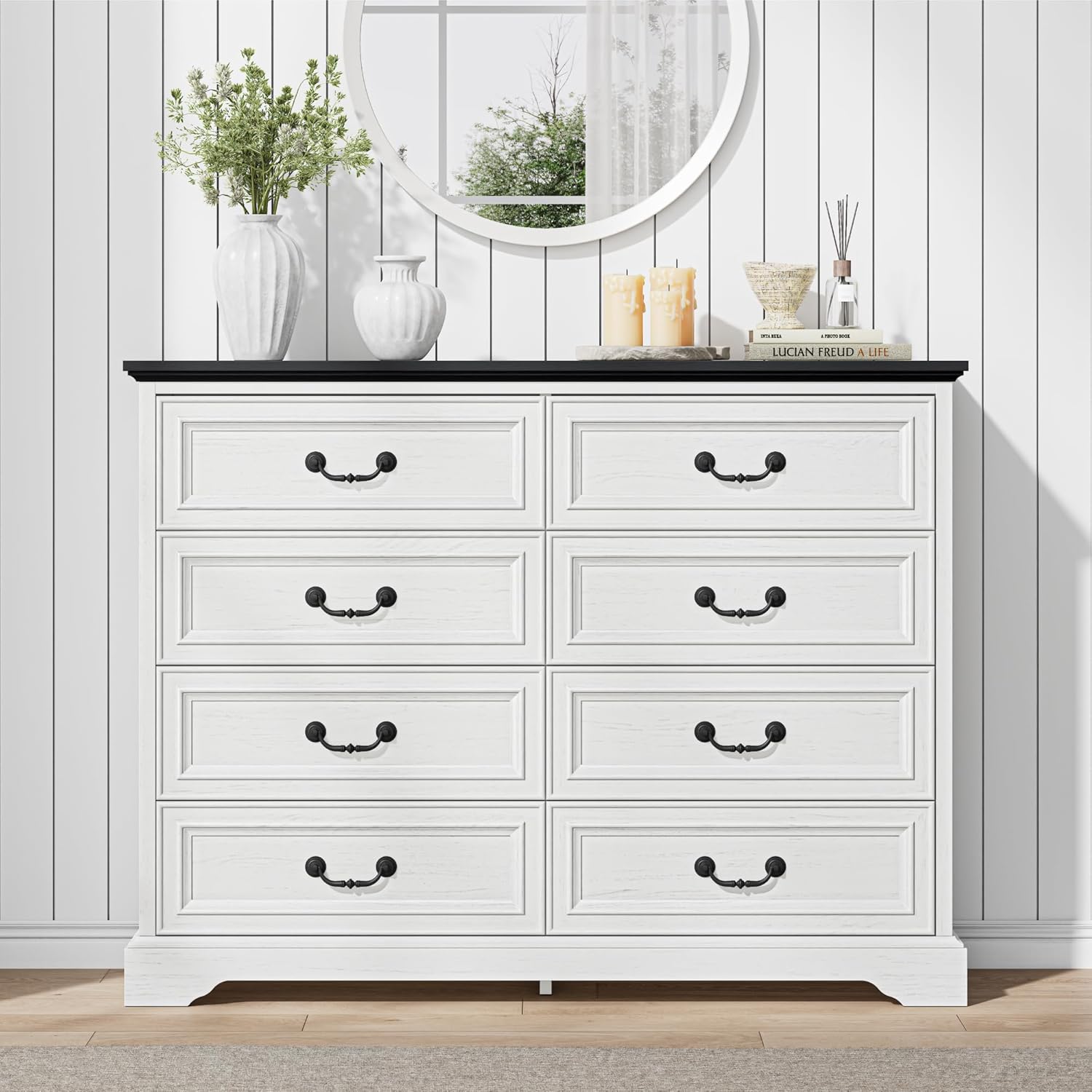 LIKIMIO Wooden 8-drawer Dresser（52"）