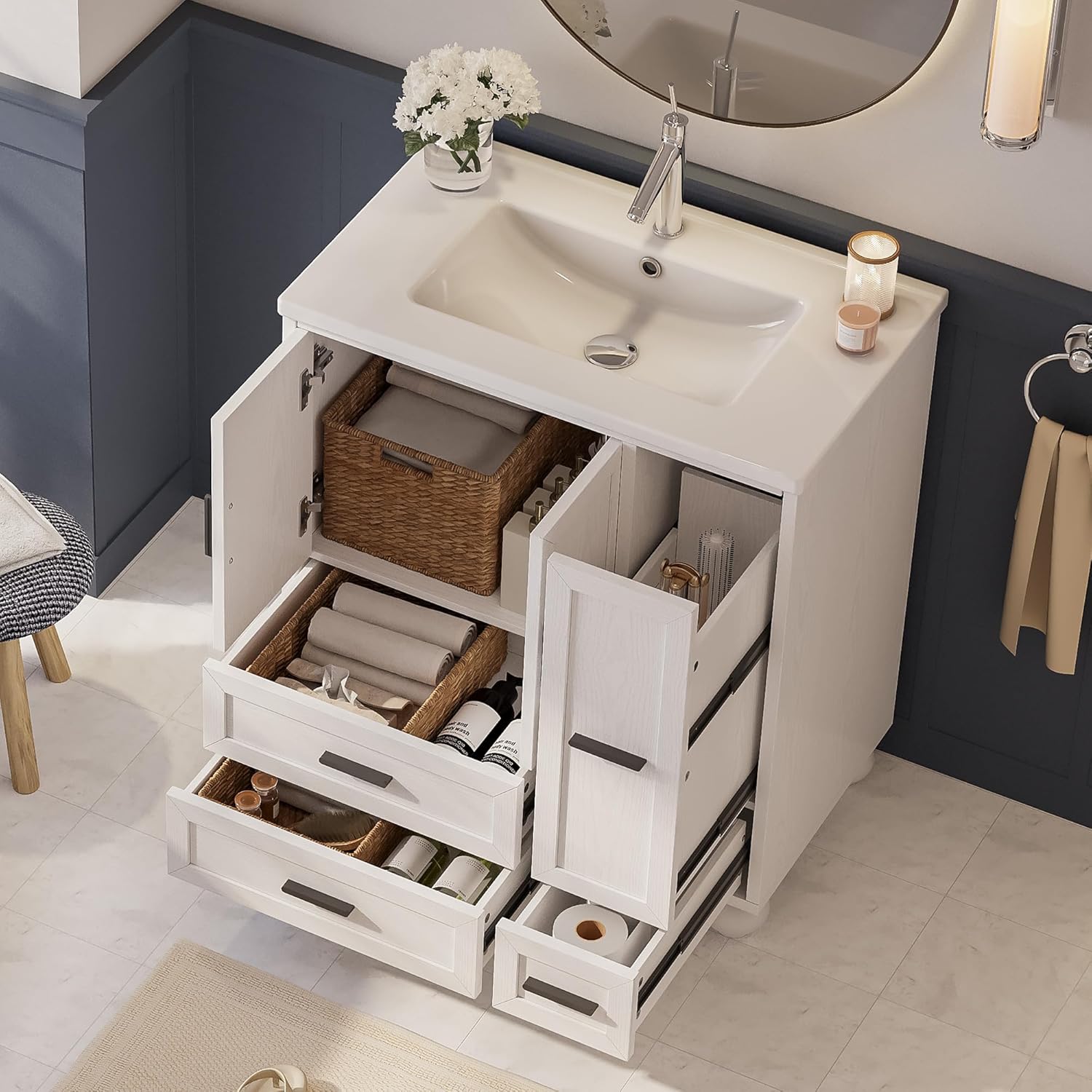 LIKIMIO Modern Wooden Bathroom Vanity (30"/36")
