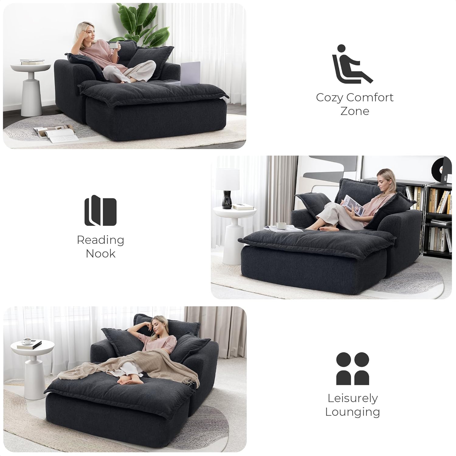 LIKIMIO Chenille Upholstered Sofa Bed（50”）