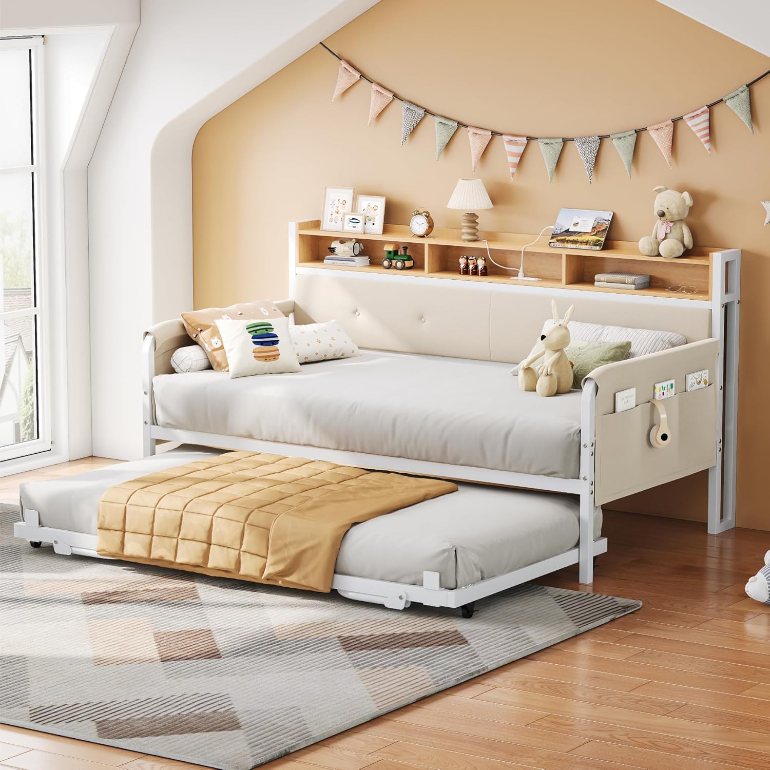 LIKIMIO Storage Sofa Bed on Casters