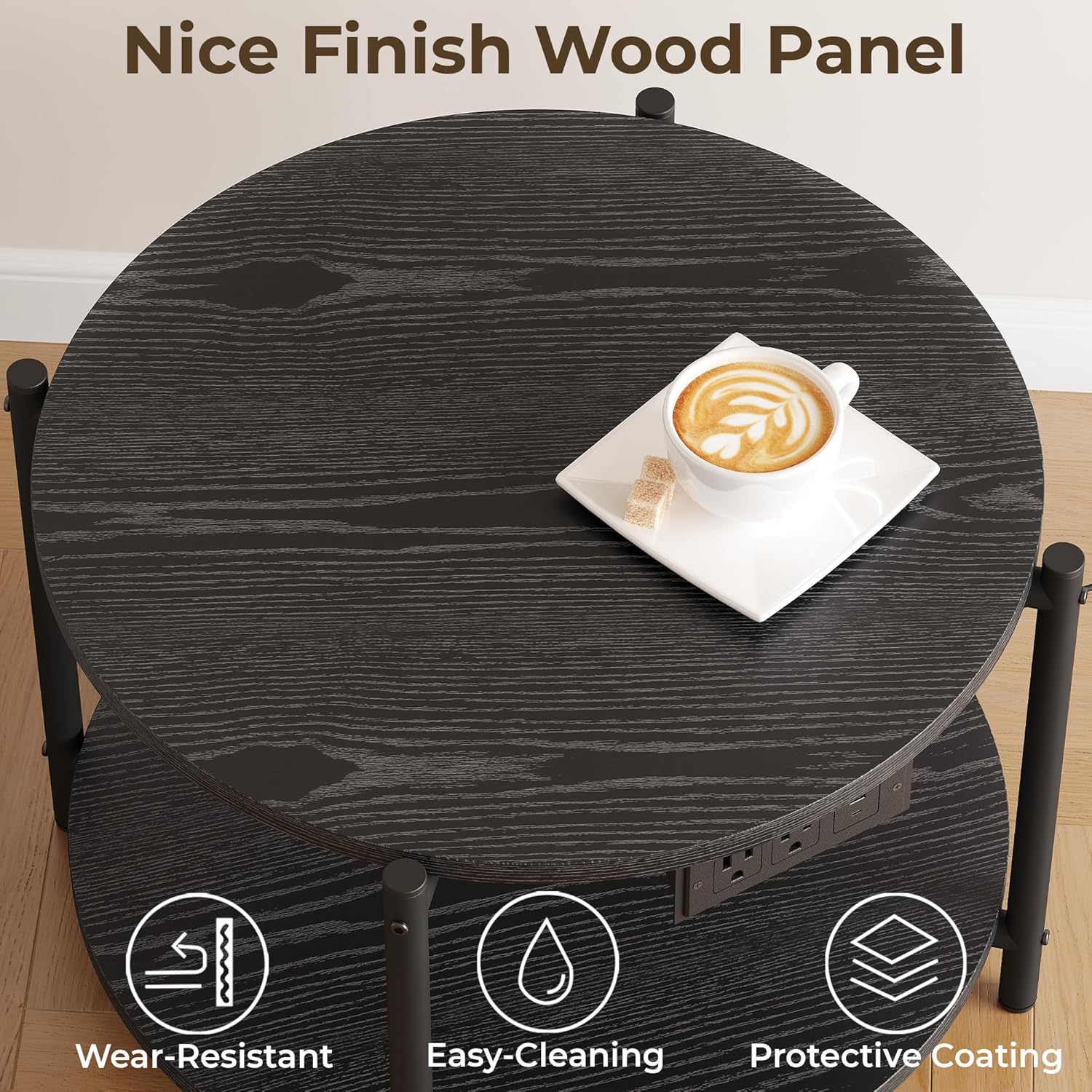 LIKIMIO 2-Tier Round End Table （23.6”）