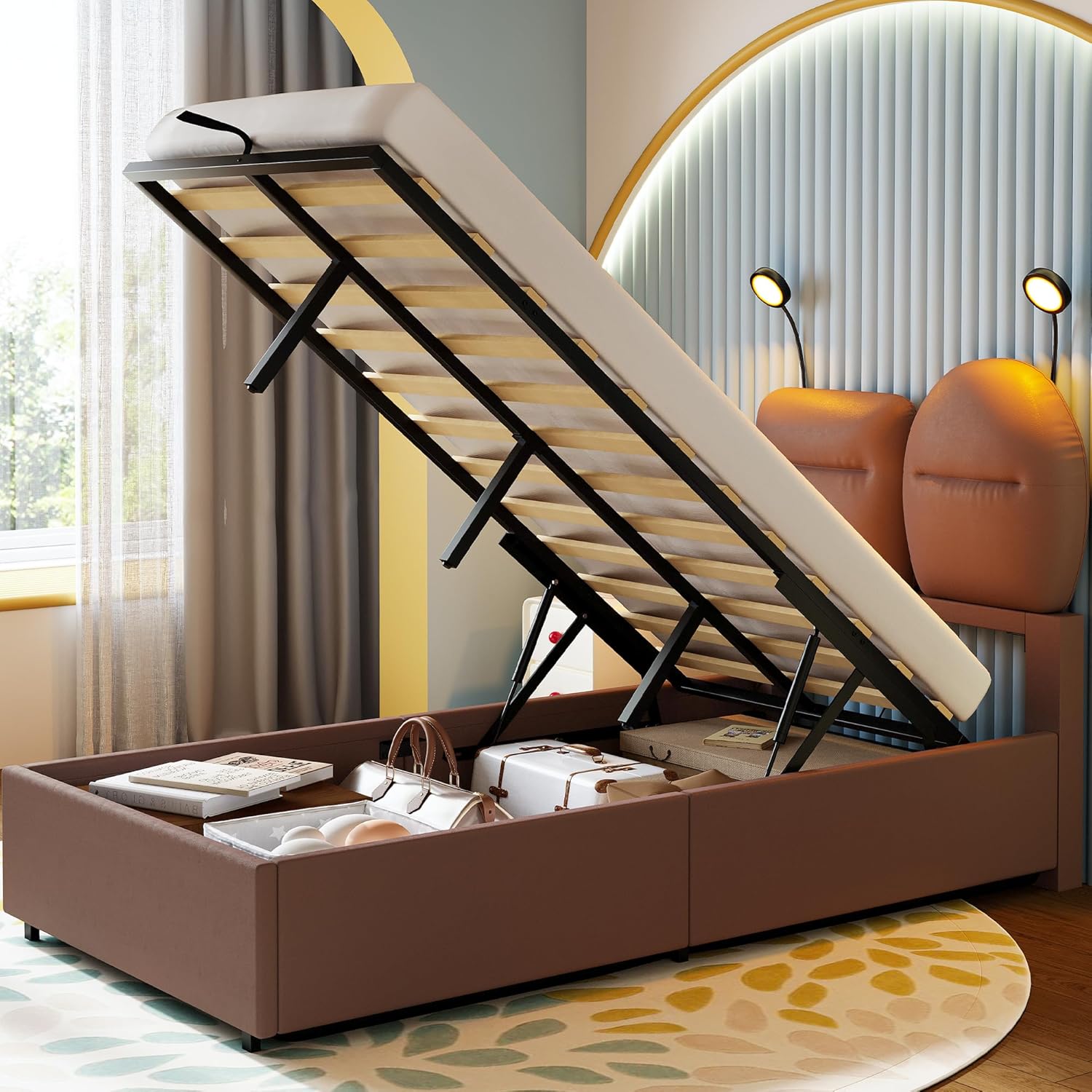 LIKIMIO Liftable Storage Bed Frame