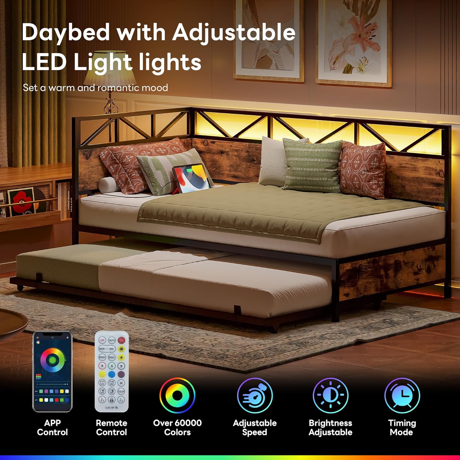 LIKIMIO 2-IN-1 Pull-Down Scroll Wheel Corner Bed