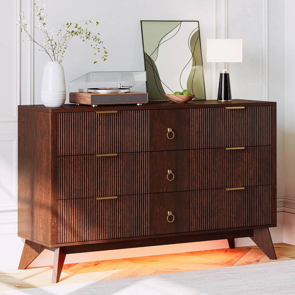 LIKIMIO Walnut 9-Drawers Dresser (55")