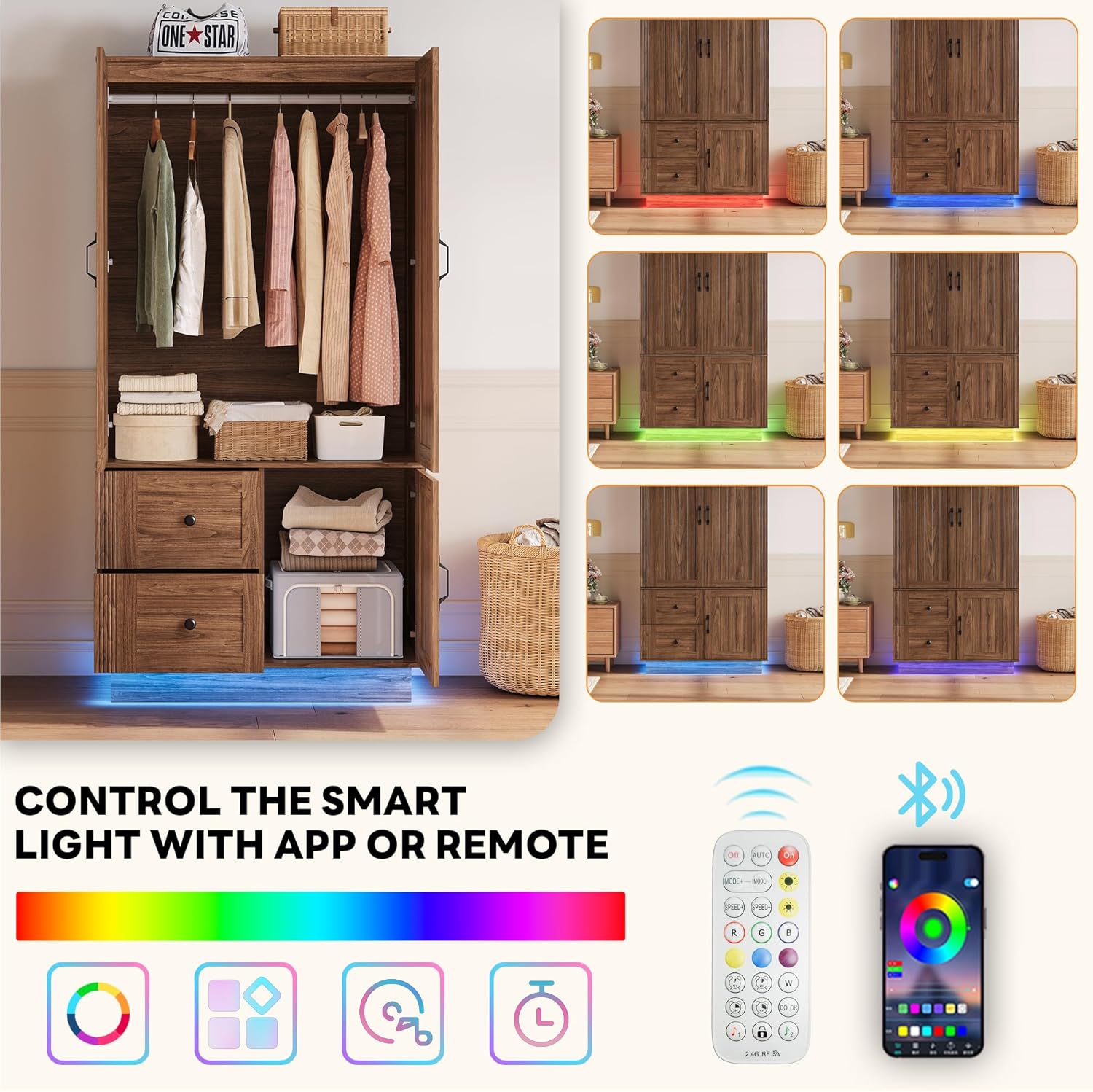 LIKIMIO 70“ Wooden Closet