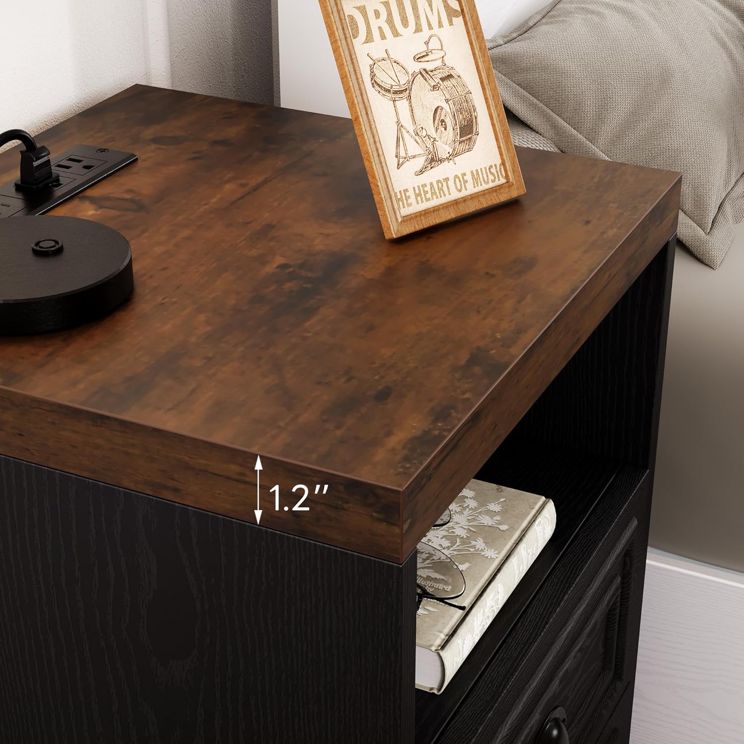 LIKIMIO Farmhouse End Table