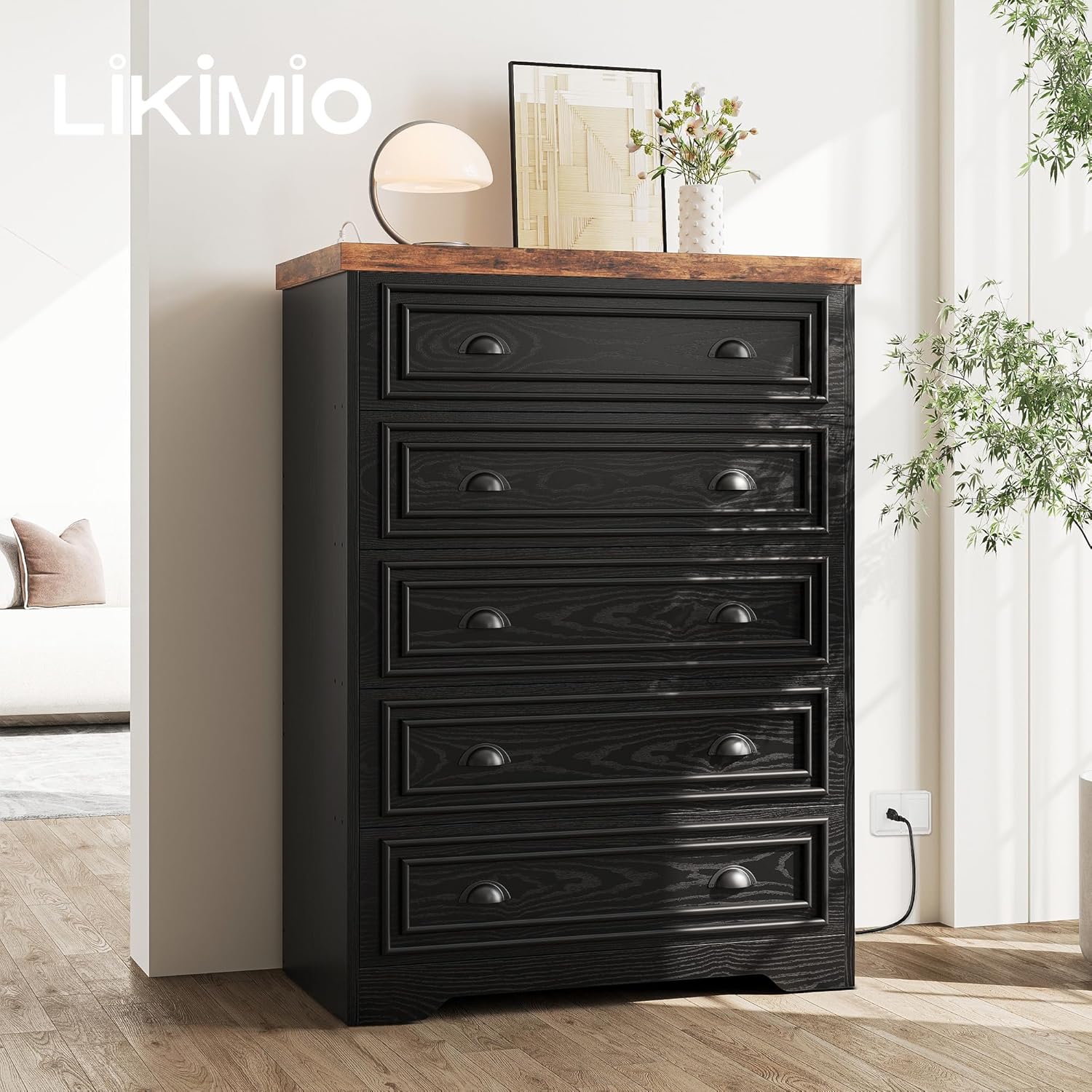 LIKIMIO Wooden 5-Drawer Dresser（43“）
