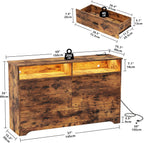 LIKIMIO LED & Power Strip Dresser 6-Drawer (59")
