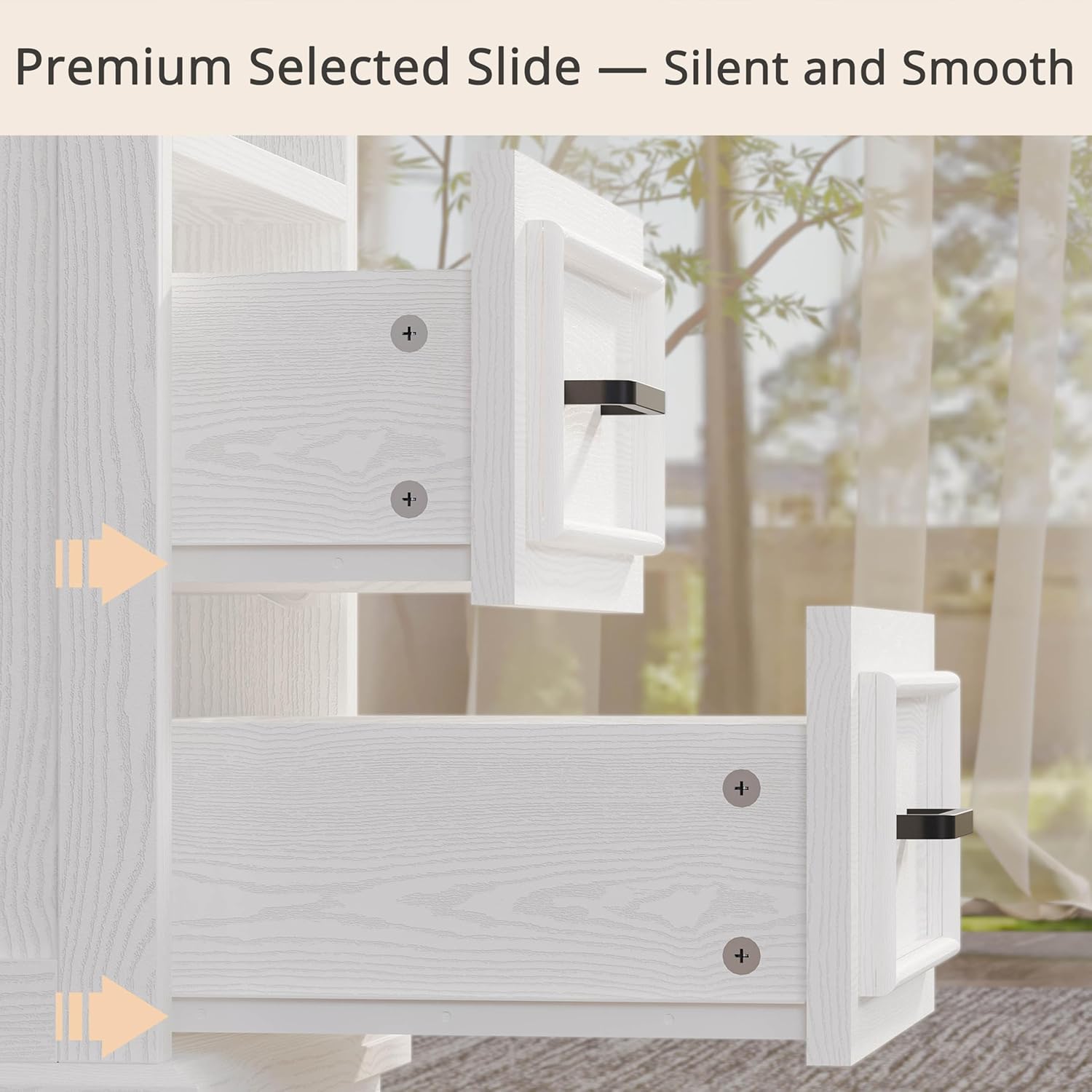 LIKIMIO Rustic Wood Nightstand