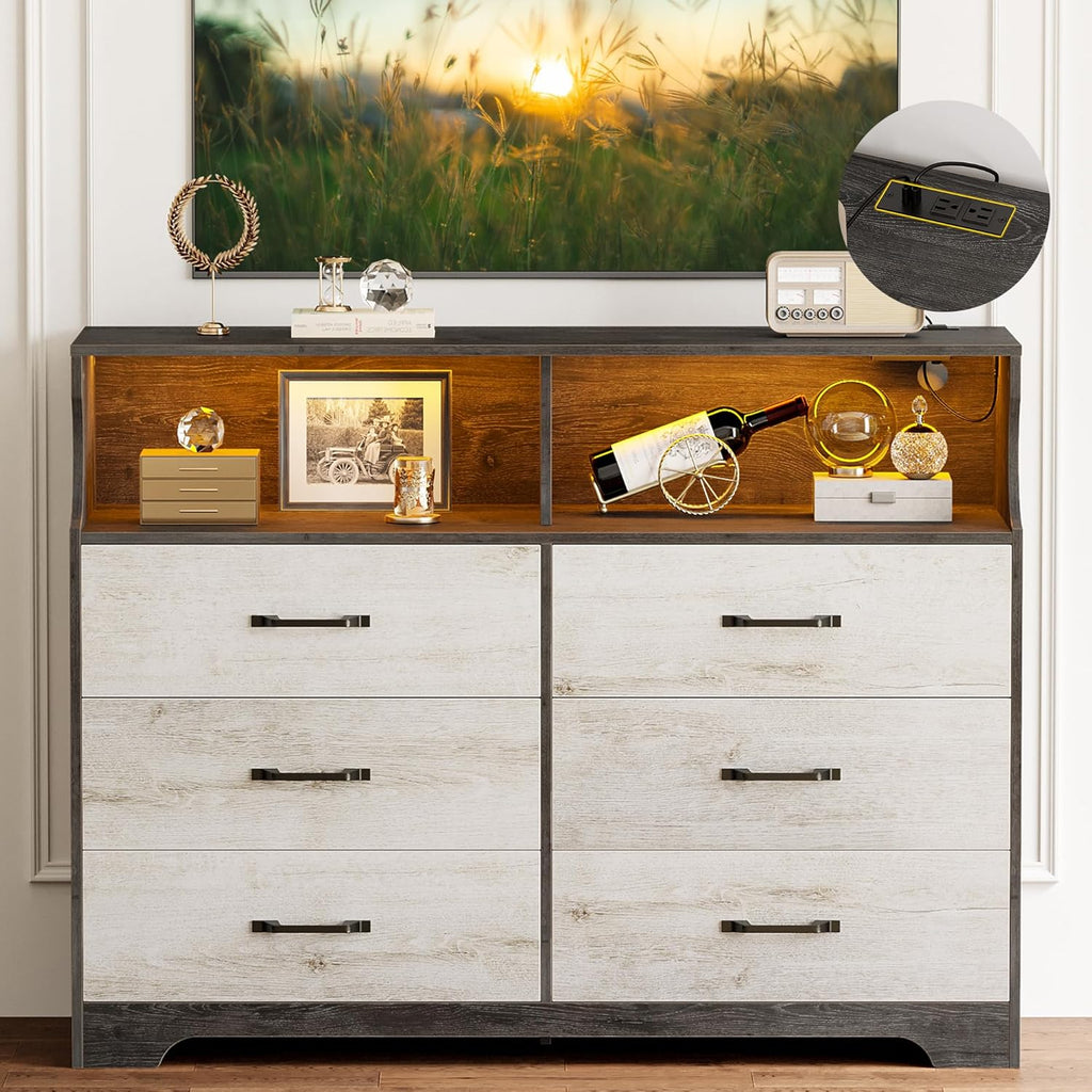 LIKIMIO Wooden Farmhouse Chests & Dresser (47")