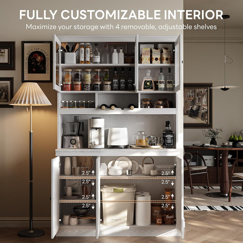 LIKIMIO Modern Glass Door Sideboard（74.8”）