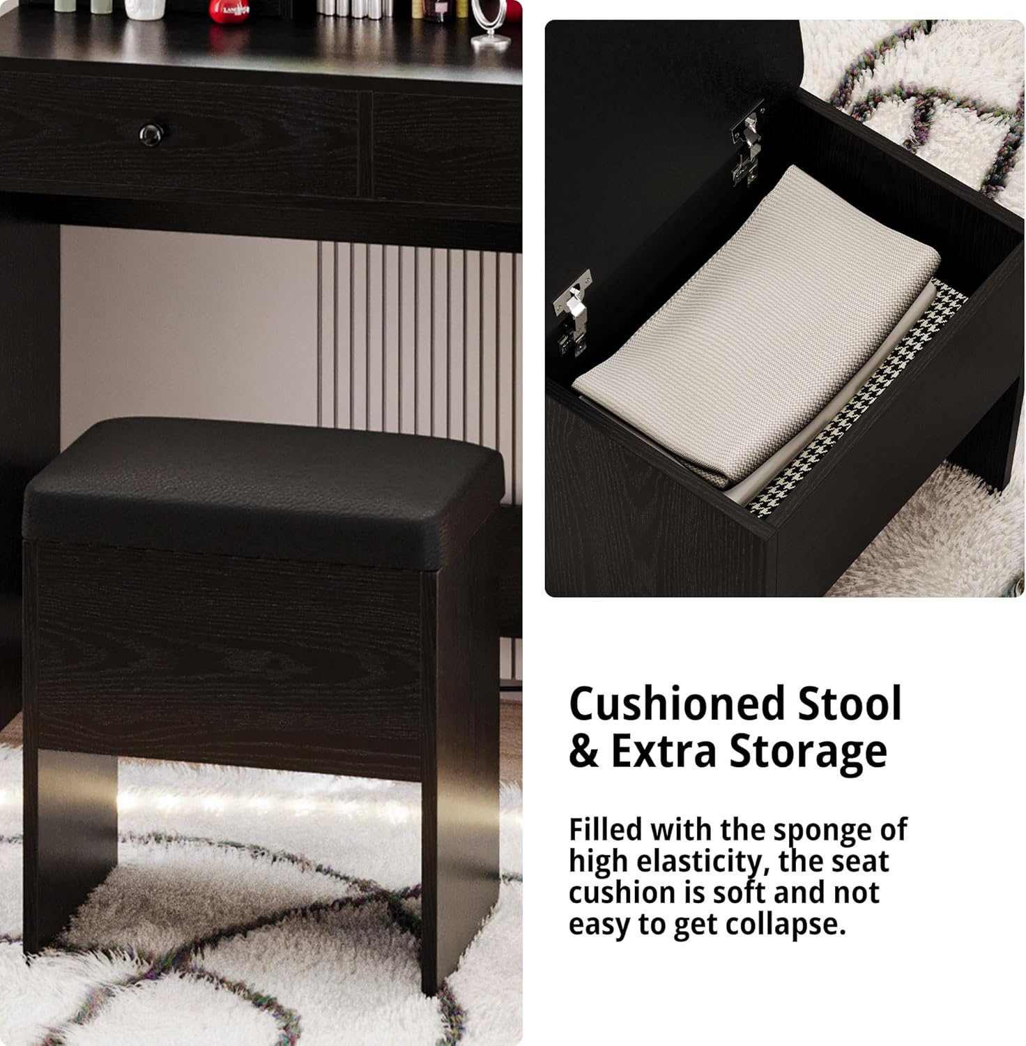 LIKIMIO 55.12” Hair Dryer Holder Make Up Vanity