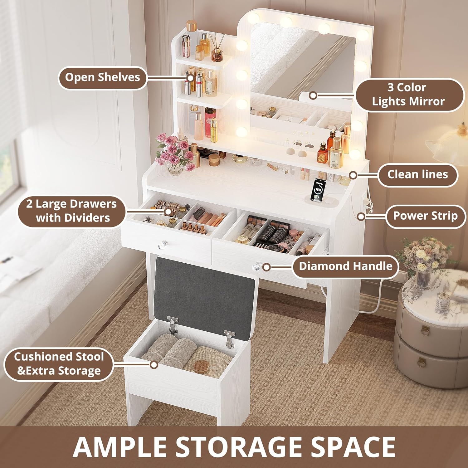 LIKIMIO Adjustable Lighting Vanity Set