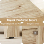 LIKIMIO 23.6" Wood Nightstand with Charging Station, Oak