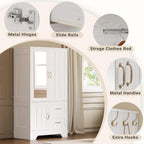 LIKIMIO Half-length Mirror MDF Wooden Closet（68”）