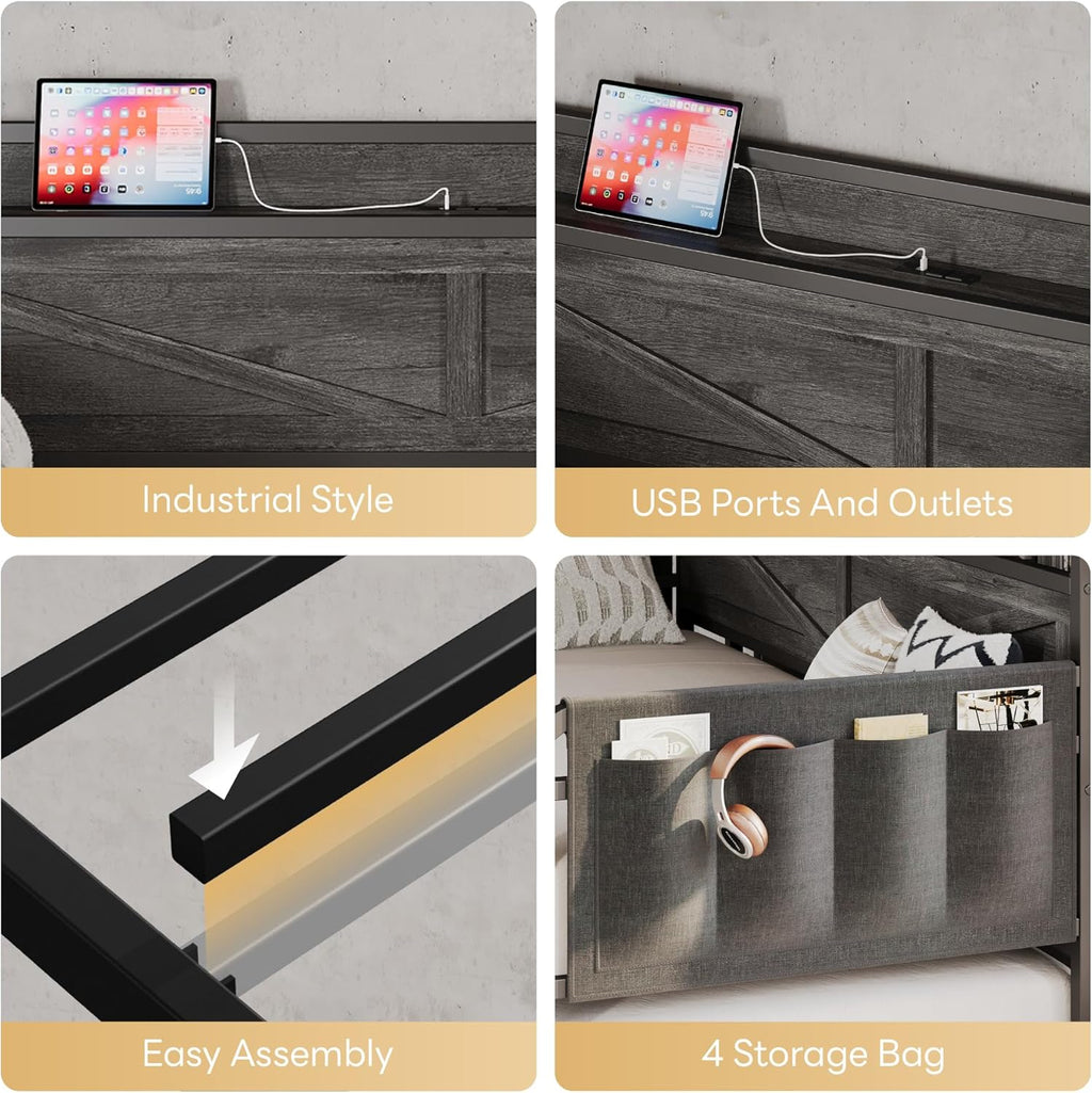LIKIMIO Trundle Sofa Bed Frame